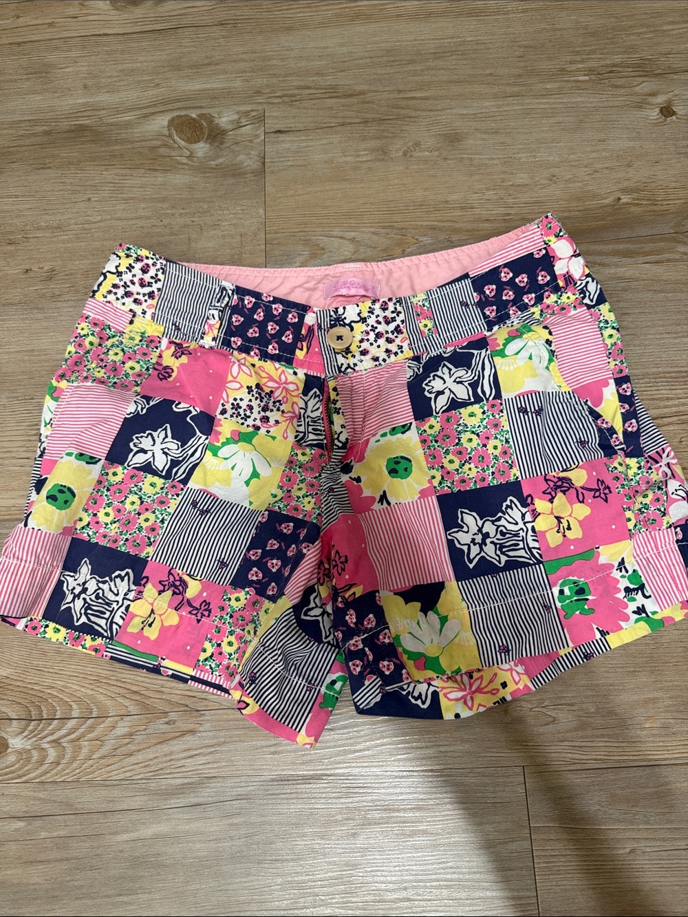 Lilly Pulitzer Pink Multicolor Patchwork Floral Shorts